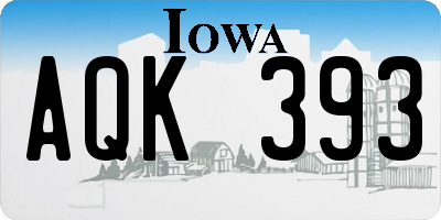 IA license plate AQK393
