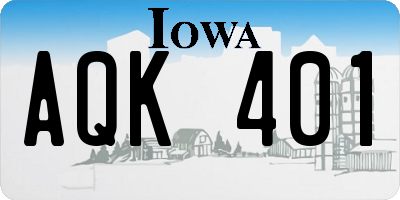 IA license plate AQK401
