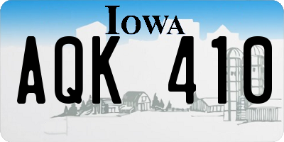 IA license plate AQK410