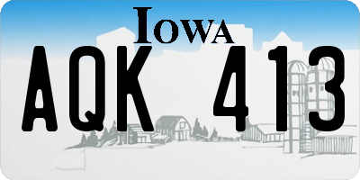 IA license plate AQK413