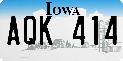 IA license plate AQK414