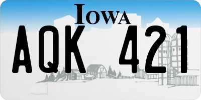 IA license plate AQK421