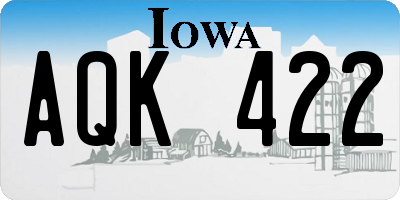 IA license plate AQK422