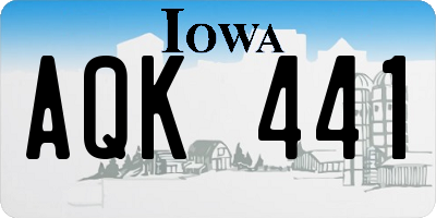 IA license plate AQK441