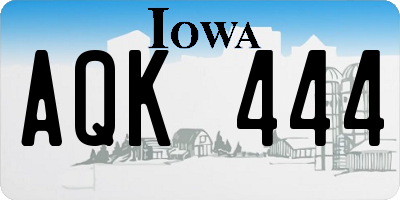 IA license plate AQK444