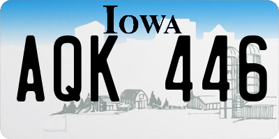 IA license plate AQK446