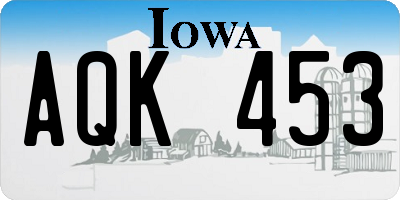 IA license plate AQK453