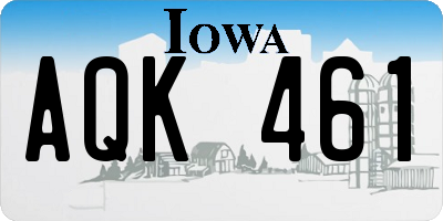 IA license plate AQK461