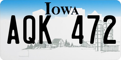 IA license plate AQK472