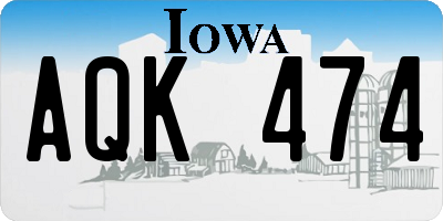 IA license plate AQK474