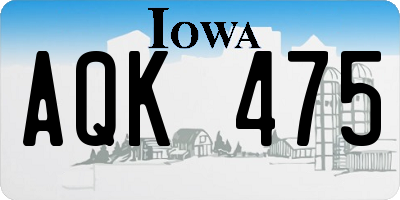 IA license plate AQK475