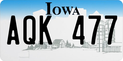 IA license plate AQK477