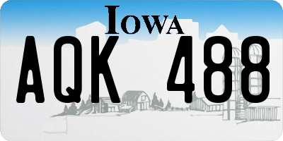 IA license plate AQK488