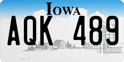 IA license plate AQK489