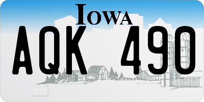 IA license plate AQK490