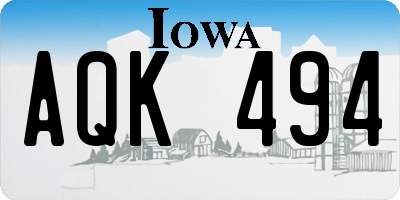 IA license plate AQK494
