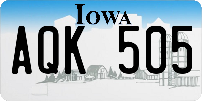 IA license plate AQK505