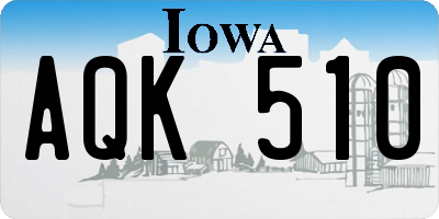 IA license plate AQK510