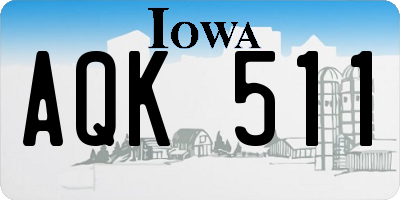 IA license plate AQK511