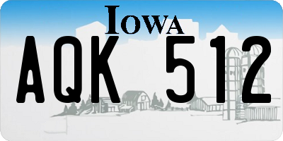 IA license plate AQK512