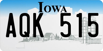 IA license plate AQK515