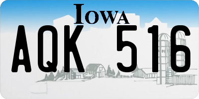 IA license plate AQK516