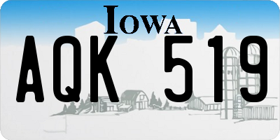 IA license plate AQK519