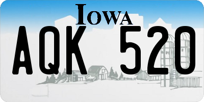 IA license plate AQK520