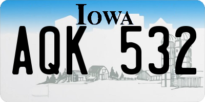 IA license plate AQK532