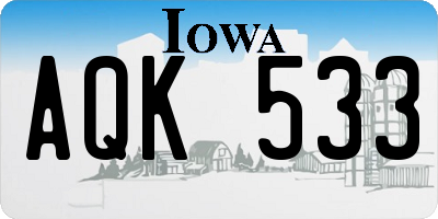 IA license plate AQK533