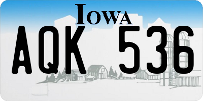 IA license plate AQK536