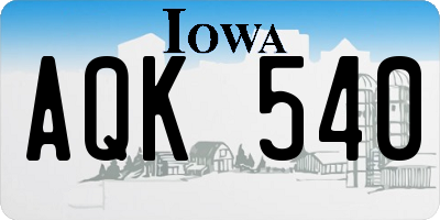 IA license plate AQK540