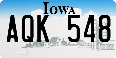 IA license plate AQK548