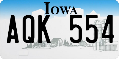 IA license plate AQK554