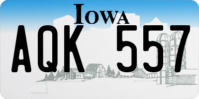 IA license plate AQK557