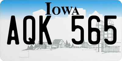 IA license plate AQK565