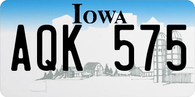 IA license plate AQK575