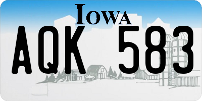 IA license plate AQK583