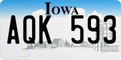 IA license plate AQK593
