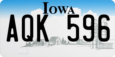 IA license plate AQK596
