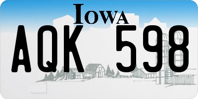 IA license plate AQK598