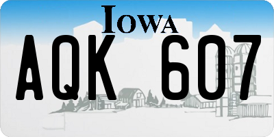 IA license plate AQK607