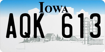 IA license plate AQK613