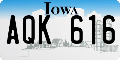 IA license plate AQK616