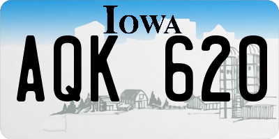 IA license plate AQK620