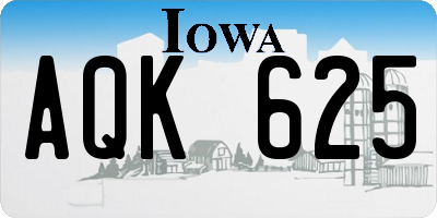 IA license plate AQK625