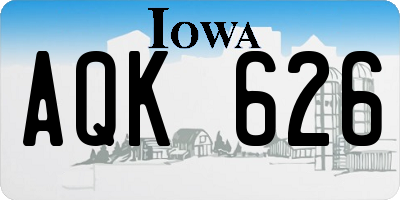 IA license plate AQK626