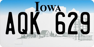 IA license plate AQK629
