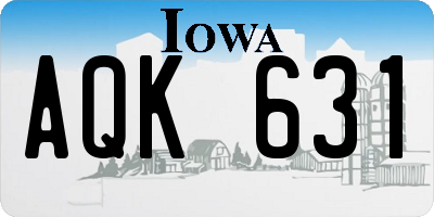 IA license plate AQK631