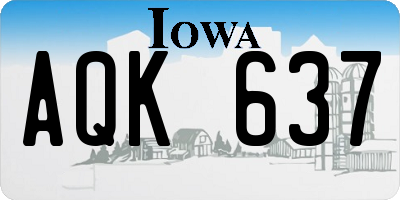 IA license plate AQK637